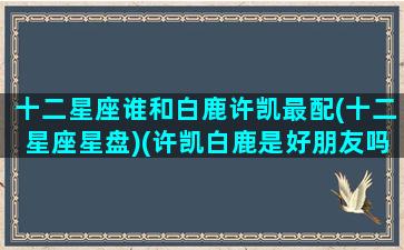 十二星座谁和白鹿许凯最配(十二星座星盘)(许凯白鹿是好朋友吗)