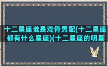 十二星座谁是戏骨男配(十二星座都有什么星座)(十二星座的明星男友是谁)