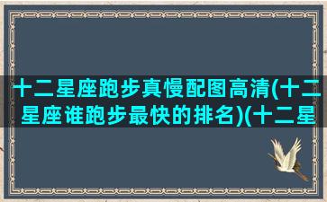 十二星座跑步真慢配图高清(十二星座谁跑步最快的排名)(十二星座的跑步速度排名)