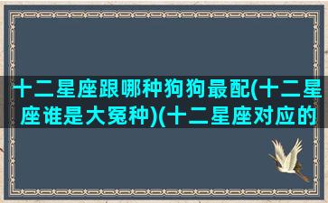 十二星座跟哪种狗狗最配(十二星座谁是大冤种)(十二星座对应的狗狗)