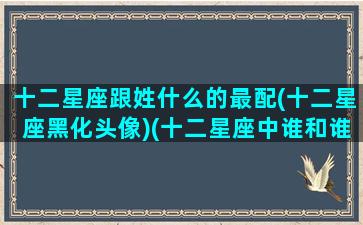 十二星座跟姓什么的最配(十二星座黑化头像)(十二星座中谁和谁的星座最般配)