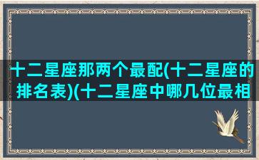 十二星座那两个最配(十二星座的排名表)(十二星座中哪几位最相配)