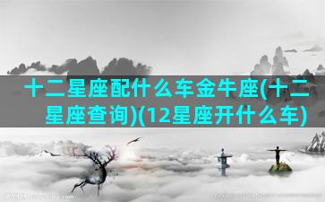 十二星座配什么车金牛座(十二星座查询)(12星座开什么车)