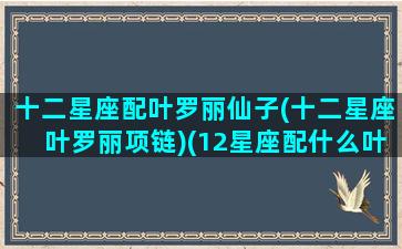 十二星座配叶罗丽仙子(十二星座叶罗丽项链)(12星座配什么叶罗丽娃娃)