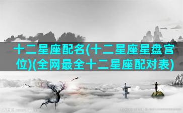 十二星座配名(十二星座星盘宫位)(全网最全十二星座配对表)