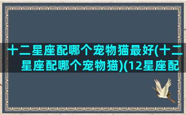 十二星座配哪个宠物猫最好(十二星座配哪个宠物猫)(12星座配什么神兽)