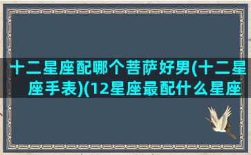 十二星座配哪个菩萨好男(十二星座手表)(12星座最配什么星座的男生)