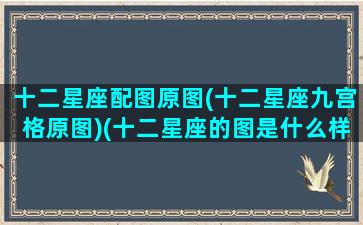 十二星座配图原图(十二星座九宫格原图)(十二星座的图是什么样子的)