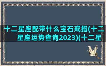 十二星座配带什么宝石戒指(十二星座运势查询2023)(十二星座戴什么戒指)