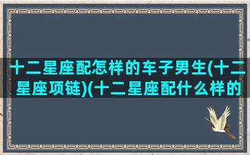 十二星座配怎样的车子男生(十二星座项链)(十二星座配什么样的男生)