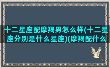 十二星座配摩羯男怎么样(十二星座分别是什么星座)(摩羯配什么星座男生)