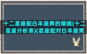 十二星座配白羊座男的婚姻(十二星座分析表)(星座配对白羊座男)