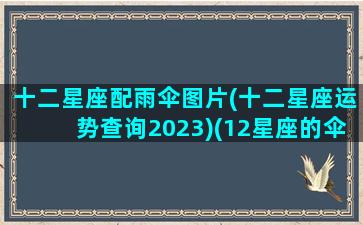 十二星座配雨伞图片(十二星座运势查询2023)(12星座的伞)