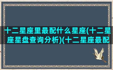 十二星座里最配什么星座(十二星座星盘查询分析)(十二星座最配什么星座配对)