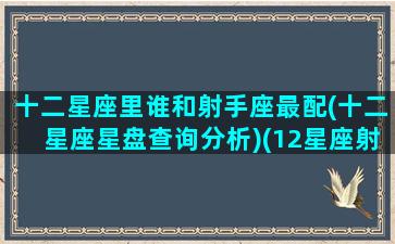 十二星座里谁和射手座最配(十二星座星盘查询分析)(12星座射手座和谁最配)