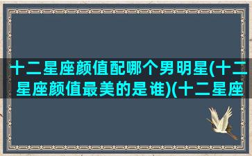 十二星座颜值配哪个男明星(十二星座颜值最美的是谁)(十二星座颜值排名男女)