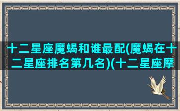 十二星座魔蝎和谁最配(魔蝎在十二星座排名第几名)(十二星座摩羯座和哪个星座是绝配)