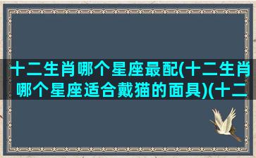 十二生肖哪个星座最配(十二生肖哪个星座适合戴猫的面具)(十二星座适合戴什么宝石)