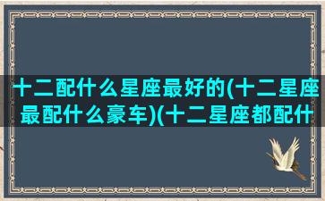 十二配什么星座最好的(十二星座最配什么豪车)(十二星座都配什么车)