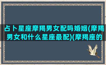 占卜星座摩羯男女配吗婚姻(摩羯男女和什么星座最配)(摩羯座的男女)