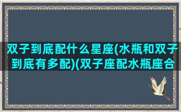 双子到底配什么星座(水瓶和双子到底有多配)(双子座配水瓶座合适吗)