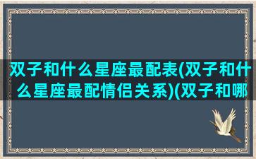 双子和什么星座最配表(双子和什么星座最配情侣关系)(双子和哪个星座最配)