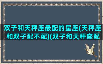 双子和天秤座最配的星座(天秤座和双子配不配)(双子和天秤座配对)