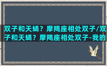 双子和天蝎？摩羯座相处双子/双子和天蝎？摩羯座相处双子-我的网站(双子和摩羯合不合)