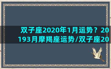 双子座2020年1月运势？20193月摩羯座运势/双子座2020年1月运势？20193月摩羯座运势-我的网站