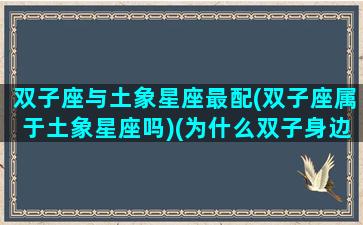 双子座与土象星座最配(双子座属于土象星座吗)(为什么双子身边都是土象星座)