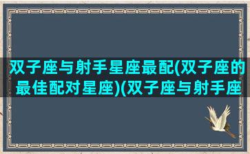 双子座与射手星座最配(双子座的最佳配对星座)(双子座与射手座配吗)