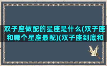 双子座做配的星座是什么(双子座和哪个星座最配)(双子座到底和什么星座最配)