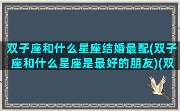 双子座和什么星座结婚最配(双子座和什么星座是最好的朋友)(双子座和什么星座结婚最幸福)