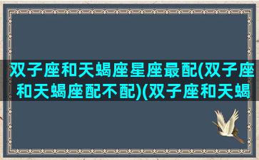 双子座和天蝎座星座最配(双子座和天蝎座配不配)(双子座和天蝎座配对率)