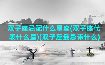 双子座忌配什么星座(双子座代表什么星)(双子座最忌讳什么)