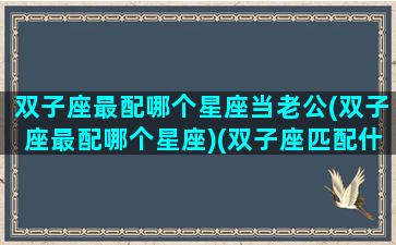 双子座最配哪个星座当老公(双子座最配哪个星座)(双子座匹配什么星座婚姻幸福)