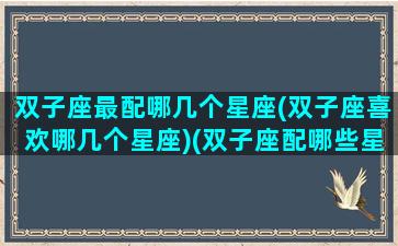 双子座最配哪几个星座(双子座喜欢哪几个星座)(双子座配哪些星座比较合适)