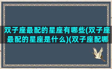 双子座最配的星座有哪些(双子座最配的星座是什么)(双子座配哪个星座最好)