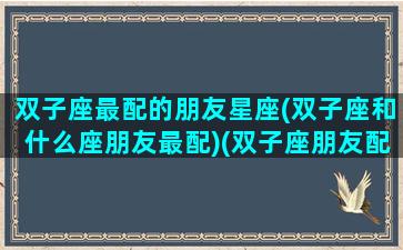 双子座最配的朋友星座(双子座和什么座朋友最配)(双子座朋友配对)