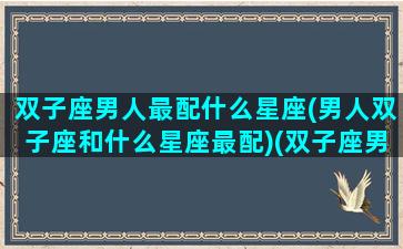 双子座男人最配什么星座(男人双子座和什么星座最配)(双子座男跟什么星座最匹配)