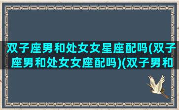 双子座男和处女女星座配吗(双子座男和处女女座配吗)(双子男和处女女座配对吗)