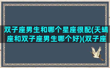 双子座男生和哪个星座很配(天蝎座和双子座男生哪个好)(双子座的男生和天蝎座女生配吗)