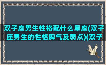 双子座男生性格配什么星座(双子座男生的性格脾气及弱点)(双子座男生配什么星座最好)