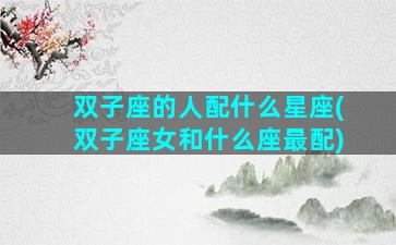 双子座的人配什么星座(双子座女和什么座最配)