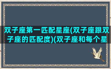 双子座第一匹配星座(双子座跟双子座的匹配度)(双子座和每个星座的般配程度)