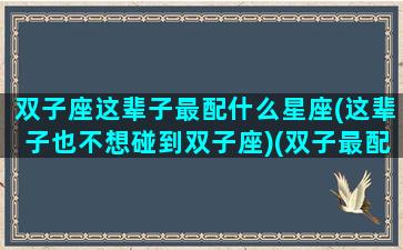 双子座这辈子最配什么星座(这辈子也不想碰到双子座)(双子最配的三个星座)