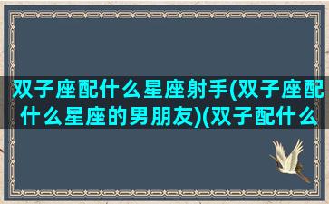 双子座配什么星座射手(双子座配什么星座的男朋友)(双子配什么星座配对)