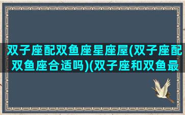 双子座配双鱼座星座屋(双子座配双鱼座合适吗)(双子座和双鱼最配)