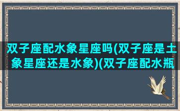 双子座配水象星座吗(双子座是土象星座还是水象)(双子座配水瓶座合适吗)