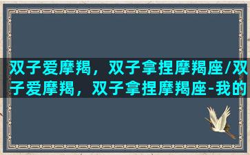 双子爱摩羯，双子拿捏摩羯座/双子爱摩羯，双子拿捏摩羯座-我的网站(双子爱摩羯还是天蝎)